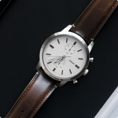 Montres en cuir.