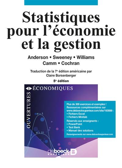 Statistiques pour l’économie et la gestion (5e édition-Manuel)