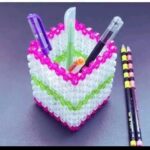 Porte stylo en perle carré