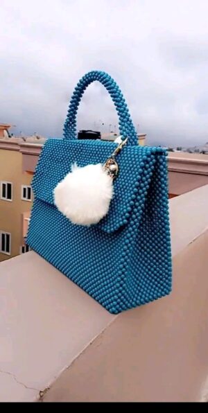 Sac dame de sortie en perles - Couleur Bleue